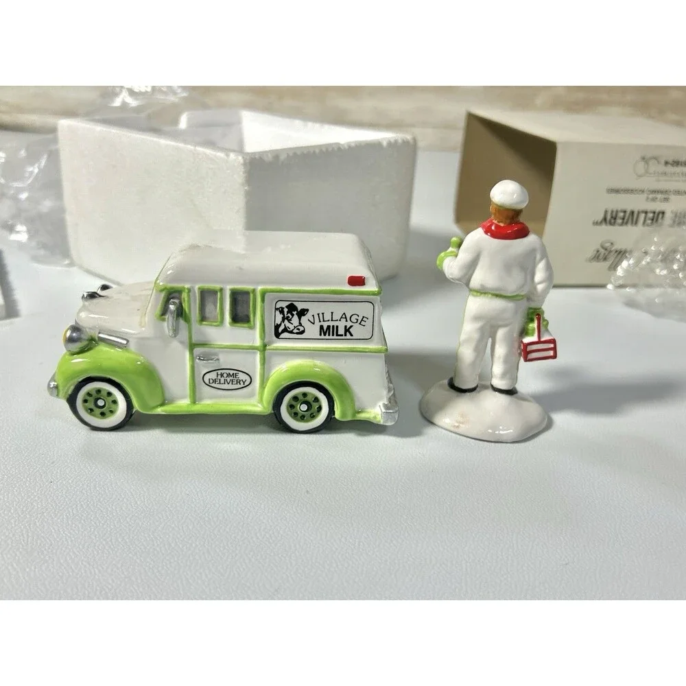 Department 56 Vintage Christmas Snow Village “Home Delivery” Figure Milk Truck